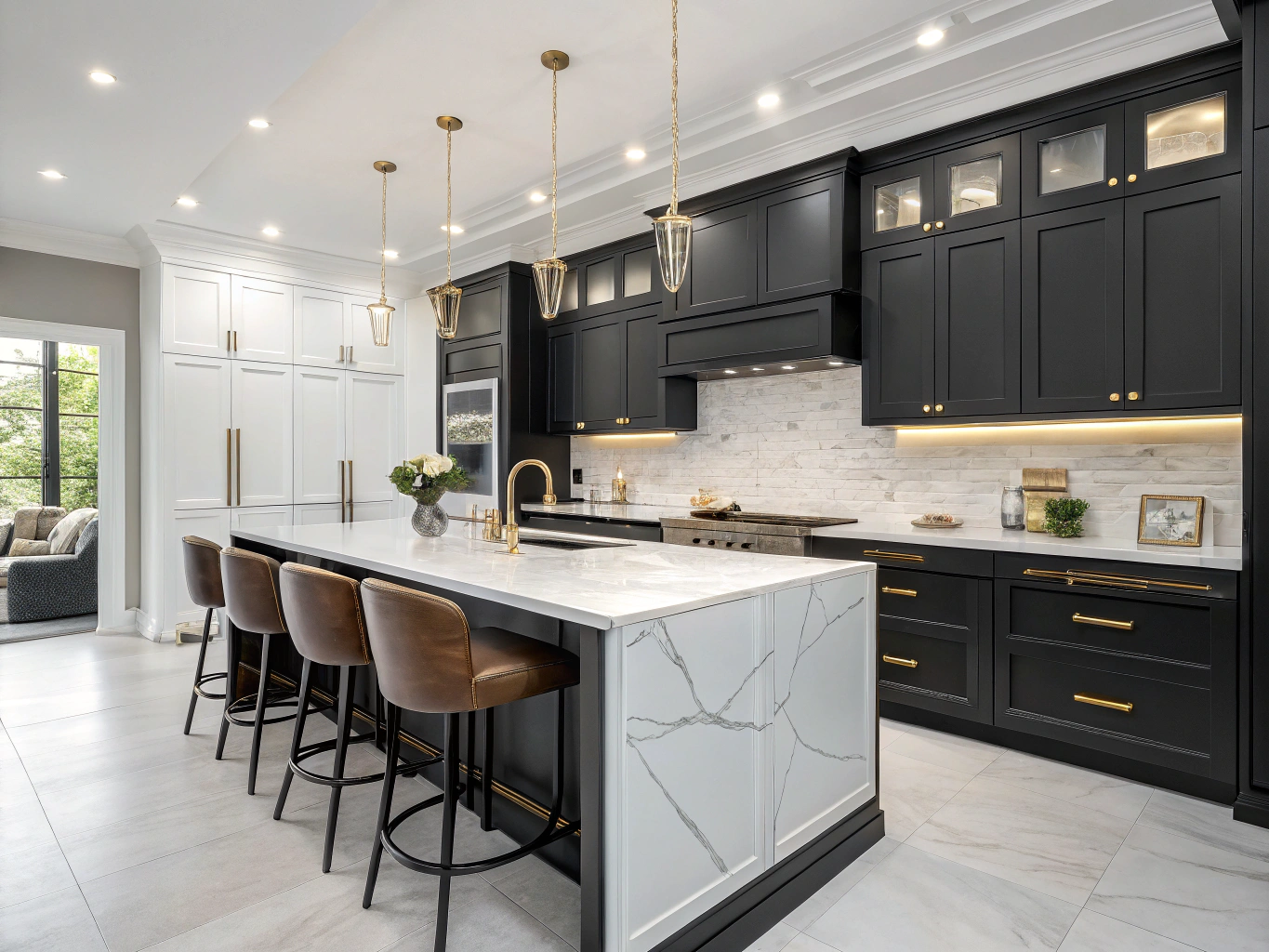 Black and white kitchen before a modern redesign.